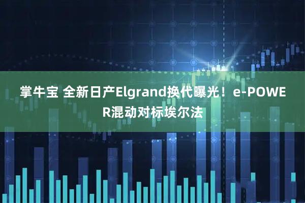 掌牛宝 全新日产Elgrand换代曝光！e-POWER混动对标埃尔法